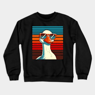 Silly Goose in Sunglasses Pun Meme Pool Funny Goose Crewneck Sweatshirt